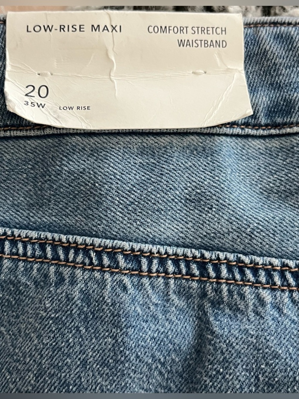 American Eagle Y2K Low Rise Maxi Denim Blue Jean Skirt Front Slit Sz 20 NWT - Picture 5 of 7